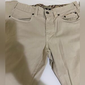 Burberry Beige khakis with Signature Button. vintage pre-loved waist 14.5